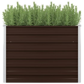 Braunes Blumenbeet aus verzinktem Stahl, 100 x 40 x 77 cm von vidaXL, Töpfe und Pflanzgefäße - Ref: Foro24-45719, Preis: 46,8...