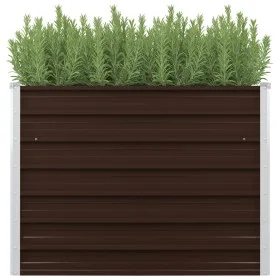 Braunes Blumenbeet aus verzinktem Stahl, 100 x 40 x 77 cm von vidaXL, Töpfe und Pflanzgefäße - Ref: Foro24-45719, Preis: 45,4...