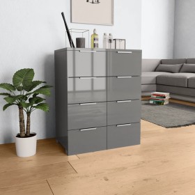 Hochglanzschwarzes Sideboard aus Holzwerkstoff, 60 x 35 x 80 cm von vidaXL, Schubladen - Ref: Foro24-283714, Preis: 152,96 €,...