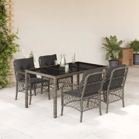 5-piece garden dining set with gray synthetic rattan cushions by , Garden sets - Ref: Foro24-3212032, Price: 528,21 €, Discou...