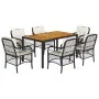 7-piece garden dining set and black synthetic rattan cushions by , Garden sets - Ref: Foro24-3212039, Price: 753,84 €, Discou...