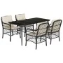 5-piece garden furniture set with black synthetic rattan cushions by , Garden sets - Ref: Foro24-3212085, Price: 518,41 €, Di...