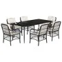 7-piece garden dining set and black synthetic rattan cushions by , Garden sets - Ref: Foro24-3212087, Price: 784,79 €, Discou...