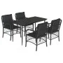 5-piece garden furniture set with black synthetic rattan cushions by , Garden sets - Ref: Foro24-3212098, Price: 493,21 €, Di...