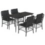5-teiliges Gartenmöbel-Set mit schwarzen synthetischen Rattankissen von , Gartensets - Ref: Foro24-3212098, Preis: 448,83 €, ...