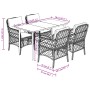 5-teiliges Gartenmöbel-Set mit schwarzen synthetischen Rattankissen von , Gartensets - Ref: Foro24-3212098, Preis: 448,83 €, ...