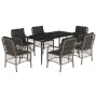 Garten-Essgruppe 7-teilig und graue synthetische Rattankissen von , Gartensets - Ref: Foro24-3212128, Preis: 663,64 €, Rabatt: %