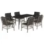 Garten-Essgruppe 7-teilig und graue synthetische Rattankissen von , Gartensets - Ref: Foro24-3212128, Preis: 702,34 €, Rabatt: %