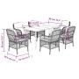 Garten-Essgruppe 7-teilig und graue synthetische Rattankissen von , Gartensets - Ref: Foro24-3212128, Preis: 663,64 €, Rabatt: %