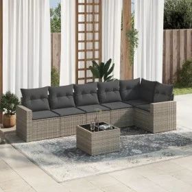 7-piece garden sofa set with gray PE rattan cushions by , Modular outdoor sofas - Ref: Foro24-3251337, Price: 435,67 €, Disco...