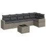 7-teiliges Gartensofa-Set mit grauen PE-Rattan-Kissen von , Modulare Sofas für den Außenbereich - Ref: Foro24-3251337, Preis:...