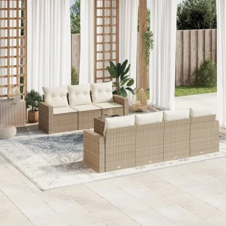Garden sofa set with beige cushions 8 pcs PE rattan by , Modular outdoor sofas - Ref: Foro24-3251065, Price: 570,54 €, Discou...