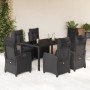 7-teiliges Garten-Essset und schwarze Kissen aus synthetischem Rattan von , Gartensets - Ref: Foro24-3212891, Preis: 938,89 €...