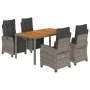 5-piece garden dining set with gray synthetic rattan cushions by , Garden sets - Ref: Foro24-3212914, Price: 741,15 €, Discou...
