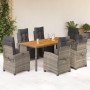 Set comedor jardín 7 pzas y cojines ratán sintético gris de , Conjuntos de jardín - Ref: Foro24-3212916, Precio: 939,26 €