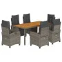 Garden dining set 7 pieces and gray synthetic rattan cushions by , Garden sets - Ref: Foro24-3212916, Price: 1,00 €, Discount: %