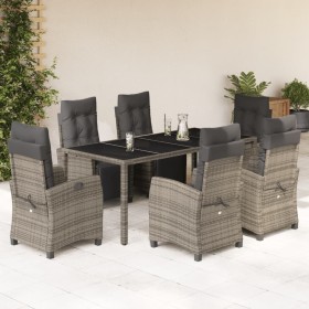 Garden dining set 7 pieces and gray synthetic rattan cushions by , Garden sets - Ref: Foro24-3212898, Price: 961,01 €, Discou...