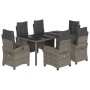 Set comedor jardín 7 pzas y cojines ratán sintético gris de , Conjuntos de jardín - Ref: Foro24-3212898, Precio: 961,01 €, De...