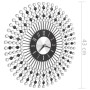 Reloj de pared de metal negro 43 cm de vidaXL, Relojes de pared - Ref: Foro24-283859, Precio: 45,71 €, Descuento: %