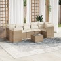 Gartensofa-Set mit beigen Kissen 8 Stück PE-Rattan von , Gartensets - Ref: Foro24-3249127, Preis: 521,43 €, Rabatt: %