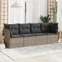 4-piece garden sofa set and gray synthetic rattan cushions by , Garden sets - Ref: Foro24-3249069, Price: 247,88 €, Discount: %