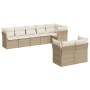 Gartensofa-Set mit beigen Kissen 8 Stück PE-Rattan von , Gartensets - Ref: Foro24-3249747, Preis: 566,20 €, Rabatt: %