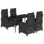 Set de muebles jardín 5 pzas con cojines ratán sintético negro de , Conjuntos de jardín - Ref: Foro24-3212963, Precio: 757,36...