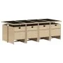 Set comedor de jardín 9 pzas con cojines ratán sintético beige de , Conjuntos de jardín - Ref: Foro24-3210564, Precio: 971,23...