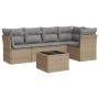 Gartensofa-Set mit Kissen, 6-teilig, beiges synthetisches Rattan von , Gartensets - Ref: Foro24-3249448, Preis: 397,80 €, Rab...