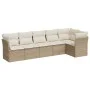 Garden sofa set with cushions 6 pieces beige synthetic rattan by , Garden sets - Ref: Foro24-3249497, Price: 407,03 €, Discou...