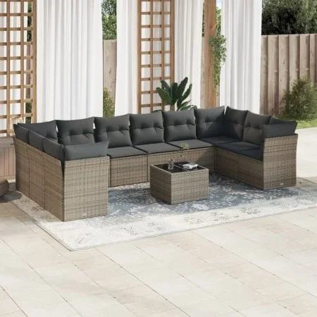 11-piece garden sofa set and gray synthetic rattan cushions by , Garden sets - Ref: Foro24-3250049, Price: 651,89 €, Discount: %