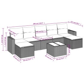 Garden sofa set with beige cushions 8 pcs PE rattan by , Modular outdoor sofas - Ref: Foro24-3251685, Price: 502,89 €, Discou...