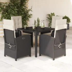 5-piece garden furniture set with black synthetic rattan cushions by , Garden sets - Ref: Foro24-3212196, Price: 587,98 €, Di...