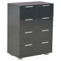 Aparador de madera de ingeniería negro brillante 60x35x80 cm by vidaXL, Drawers - Ref: Foro24-283713, Price: 137,55 €, Discou...