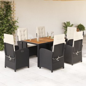 7-piece garden dining set and black synthetic rattan cushions by , Garden sets - Ref: Foro24-3212225, Price: 786,34 €, Discou...