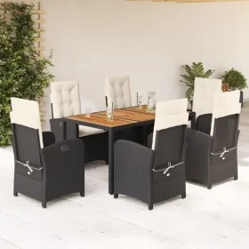 7-piece garden dining set and black synthetic rattan cushions by , Garden sets - Ref: Foro24-3212225, Price: 848,66 €, Discou...
