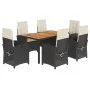7-piece garden dining set and black synthetic rattan cushions by , Garden sets - Ref: Foro24-3212225, Price: 848,46 €, Discou...