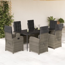 Set comedor jardín 7 pzas y cojines ratán sintético gris de , Conjuntos de jardín - Ref: Foro24-3212357, Precio: 946,57 €, De...