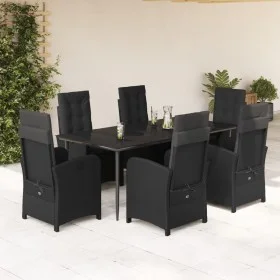7-piece garden dining set and black synthetic rattan cushions by , Garden sets - Ref: Foro24-3212317, Price: 983,92 €, Discou...