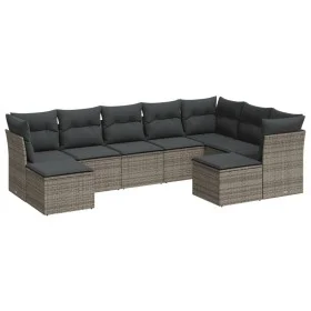 9-teiliges Gartenmöbel-Set und graue synthetische Rattankissen von , Gartensets - Ref: Foro24-3250409, Preis: 528,54 €, Rabat...