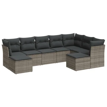 9-teiliges Gartenmöbel-Set und graue synthetische Rattankissen von , Gartensets - Ref: Foro24-3250409, Preis: 528,54 €, Rabat...