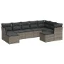 9-teiliges Gartenmöbel-Set und graue synthetische Rattankissen von , Gartensets - Ref: Foro24-3250409, Preis: 528,54 €, Rabat...