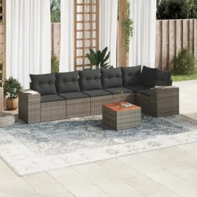 7-teiliges Gartensofa-Set mit grauen PE-Rattan-Kissen von , Gartensets - Ref: Foro24-3257789, Preis: 443,21 €, Rabatt: %