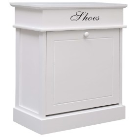 Mueble zapatero de madera de Paulownia blanco 50x28x58 cm by vidaXL, Shoe racks and shoe organizers - Ref: Foro24-284085, Pri...