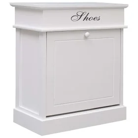 Mueble zapatero de madera de Paulownia blanco 50x28x58 cm by vidaXL, Shoe racks and shoe organizers - Ref: Foro24-284085, Pri...