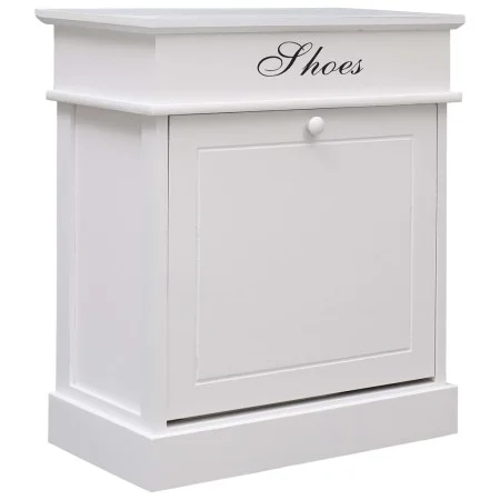 Mueble zapatero de madera de Paulownia blanco 50x28x58 cm by vidaXL, Shoe racks and shoe organizers - Ref: Foro24-284085, Pri...