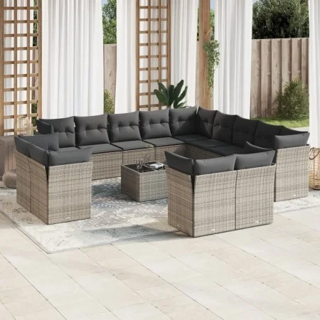 14-piece garden sofa set with gray synthetic rattan cushions by , Garden sets - Ref: Foro24-3250399, Price: 896,03 €, Discoun...