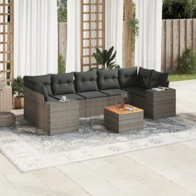 Set de sofás de jardín 8 pzas y cojines ratán sintético gris de , Conjuntos de jardín - Ref: Foro24-3257691, Precio: 511,25 €...