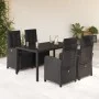 5-teiliges Gartenmöbel-Set mit schwarzen synthetischen Rattankissen von , Gartensets - Ref: Foro24-3212458, Preis: 656,01 €, ...