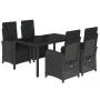 5-teiliges Gartenmöbel-Set mit schwarzen synthetischen Rattankissen von , Gartensets - Ref: Foro24-3212458, Preis: 656,01 €, ...
